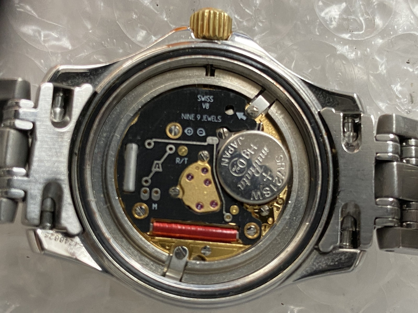 Near MINT OH OMEGA Seamaster 120m Blue 18K Gold 18KYG Quartz 30mm Ladies Watch