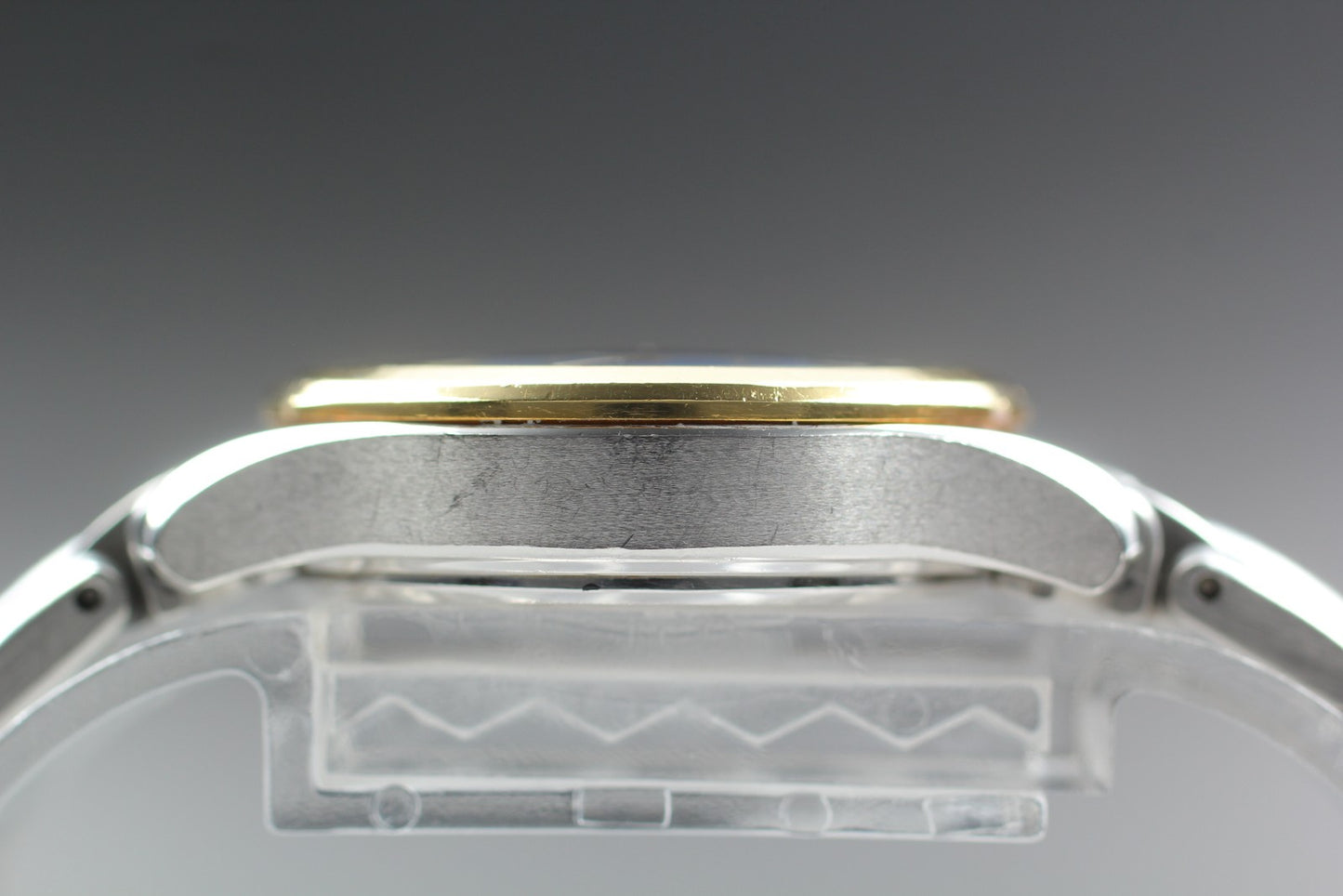 Near MINT OH OMEGA Seamaster 120m Blue 18K Gold 18KYG Quartz 30mm Ladies Watch