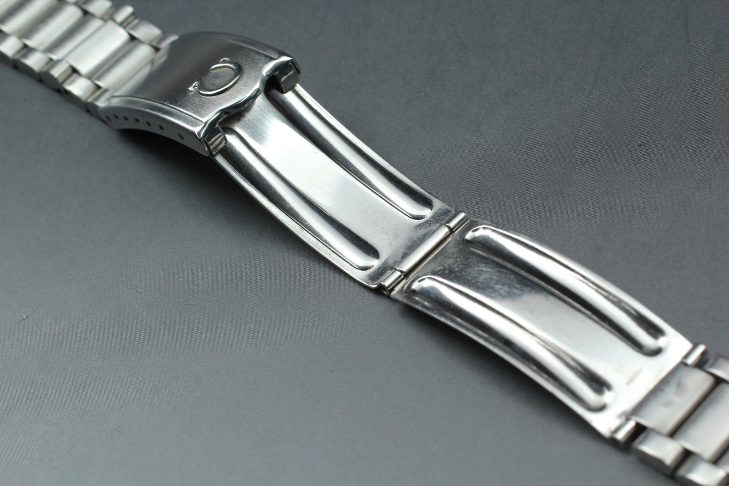 N MINT w/ End Link 167 OMEGA 1171 Silver Stainless Steel Men's Watch Bracelet