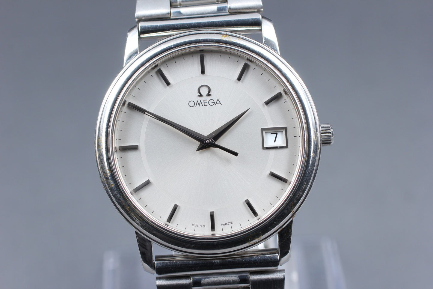 N MINT OMEGA De Ville Prestige 196.1150 Cal.1532 Silver Quartz 34mm Men's Watch