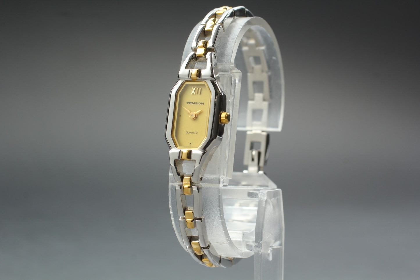 Nos [MINT Tag] Tenson TN‑13L Gold Bracelet Two-tone Quartz Ladies Watch JAPAN