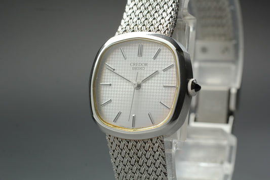 Vintage 1992 Near MINT Seiko Credor 1421-5020 Silver Quartz 22mm Ladies Watch