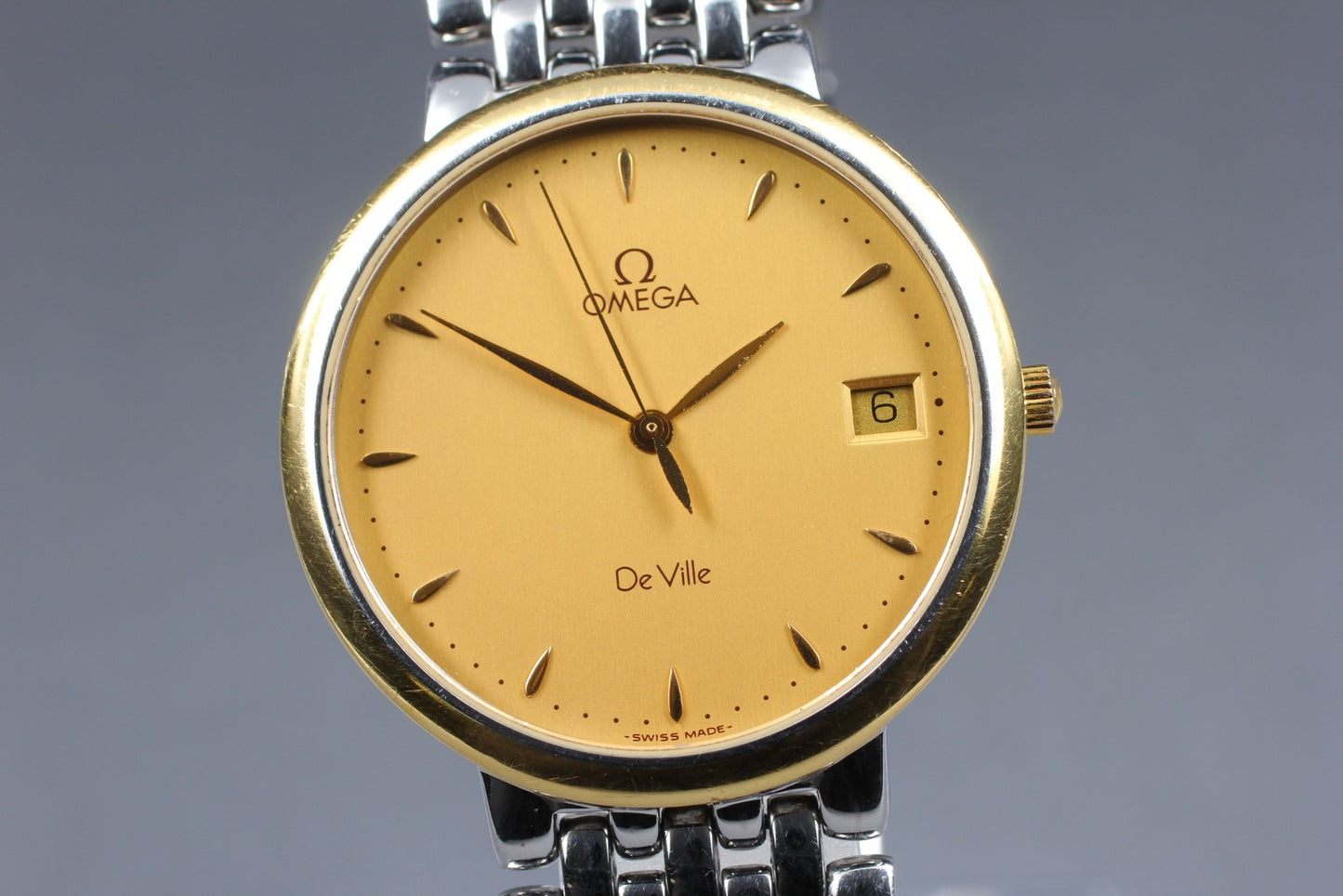 1995 [Near MINT] OMEGA De Ville 396.2432 Cal.1532 GF/SS Quartz 32mm Men's Watch