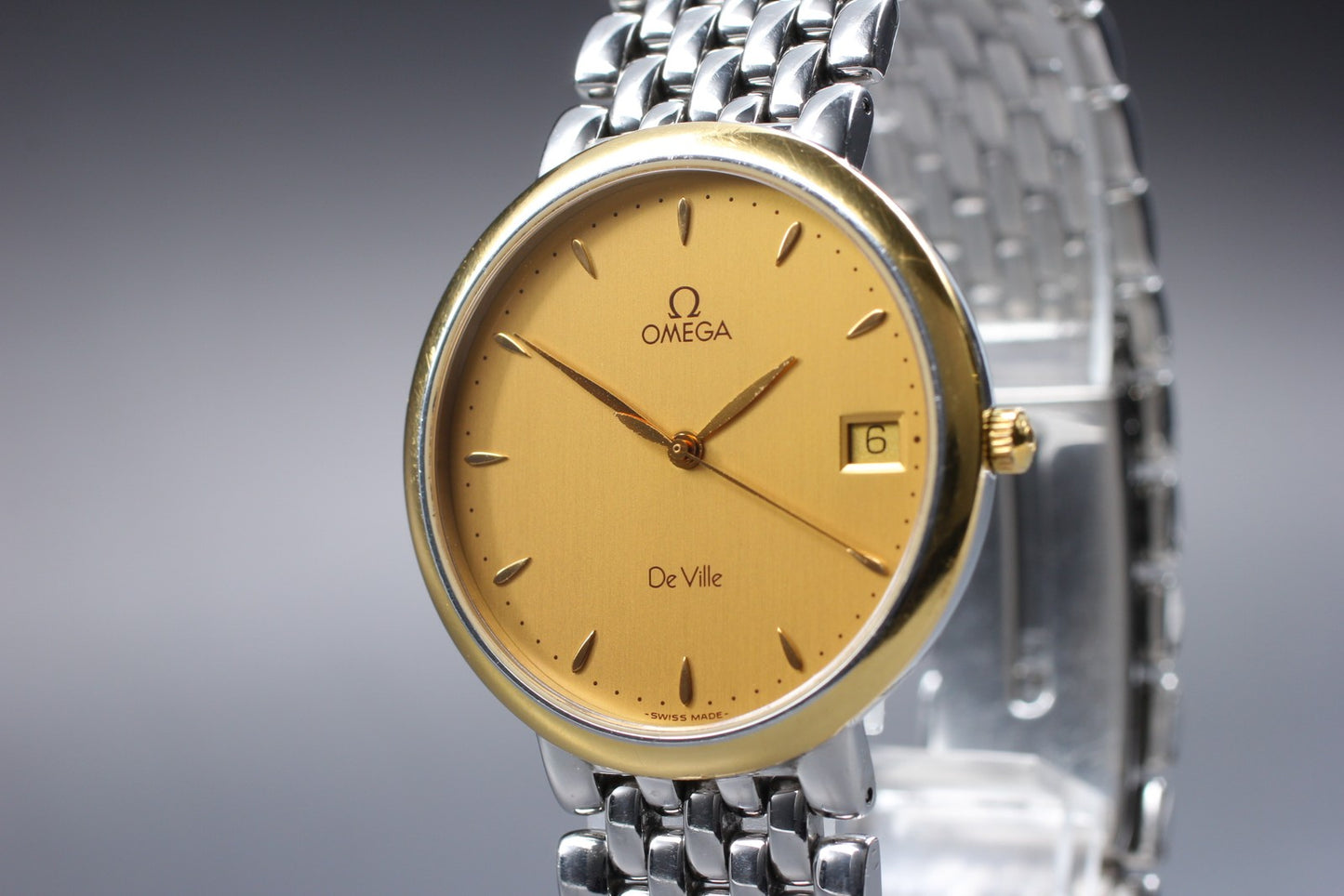 1995 [Near MINT] OMEGA De Ville 396.2432 Cal.1532 GF/SS Quartz 32mm Men's Watch
