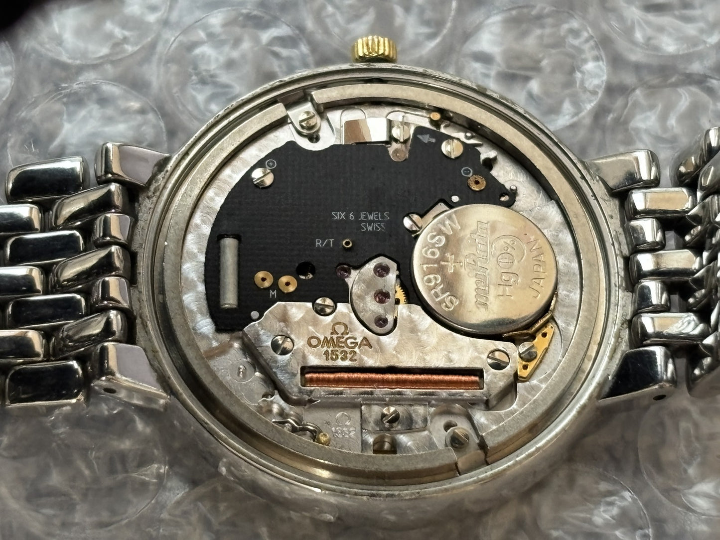 1995 [Near MINT] OMEGA De Ville 396.2432 Cal.1532 GF/SS Quartz 32mm Men's Watch