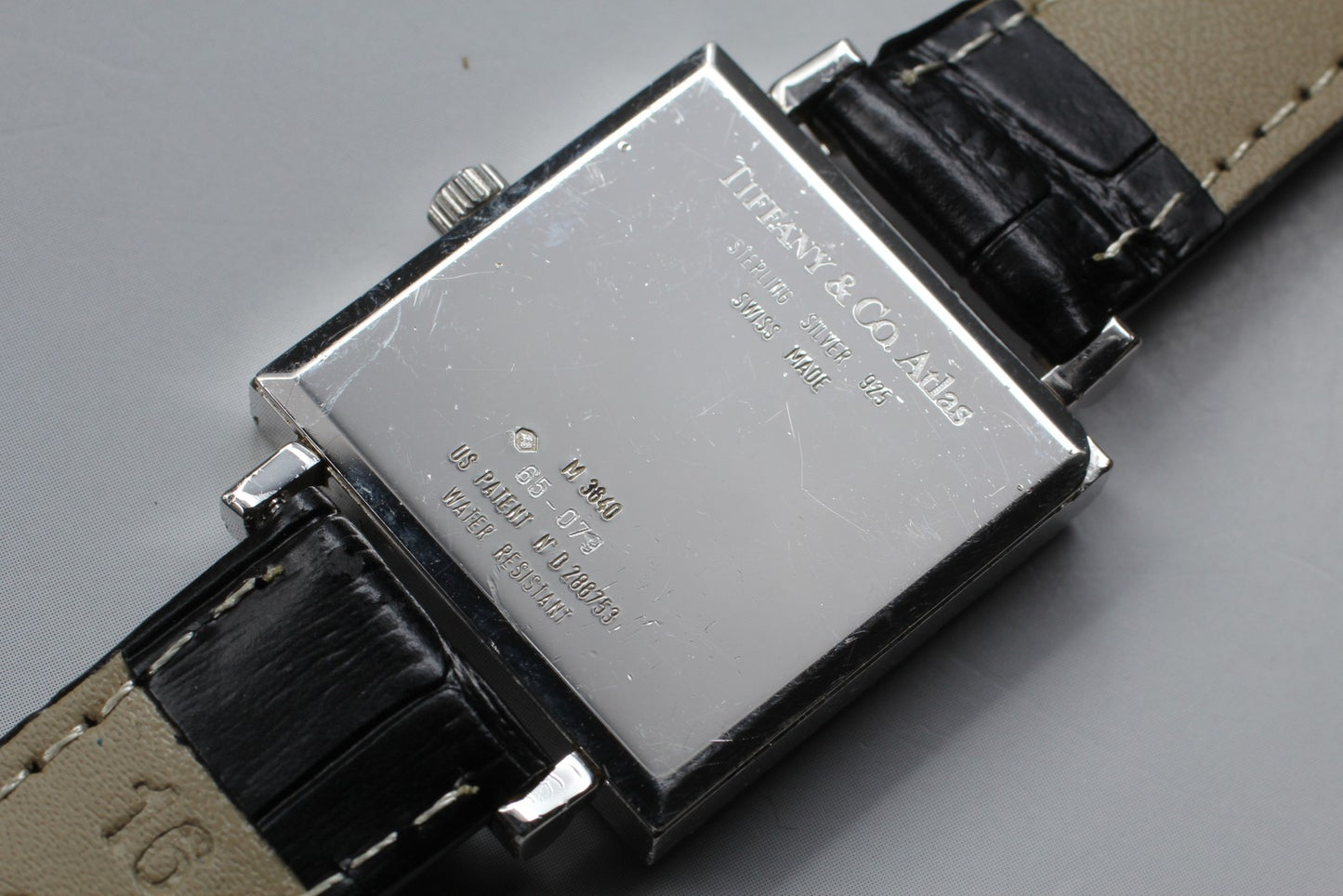 Exc+5 Tiffany & Co. Atlas M3640 Square Sterling Silver Quartz 27mm Men's Watch