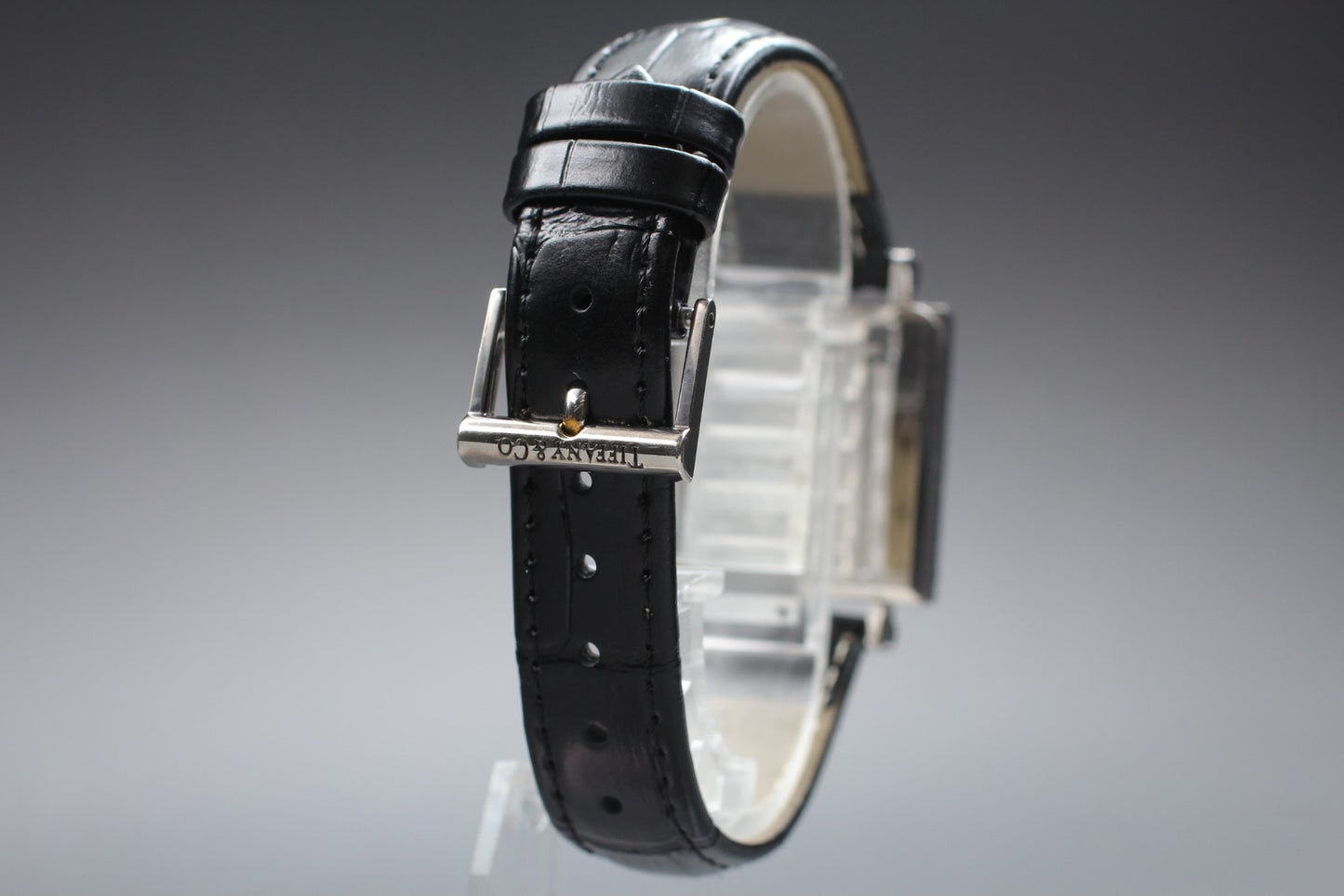 Exc+5 Tiffany & Co. Atlas M3640 Square Sterling Silver Quartz 27mm Men's Watch