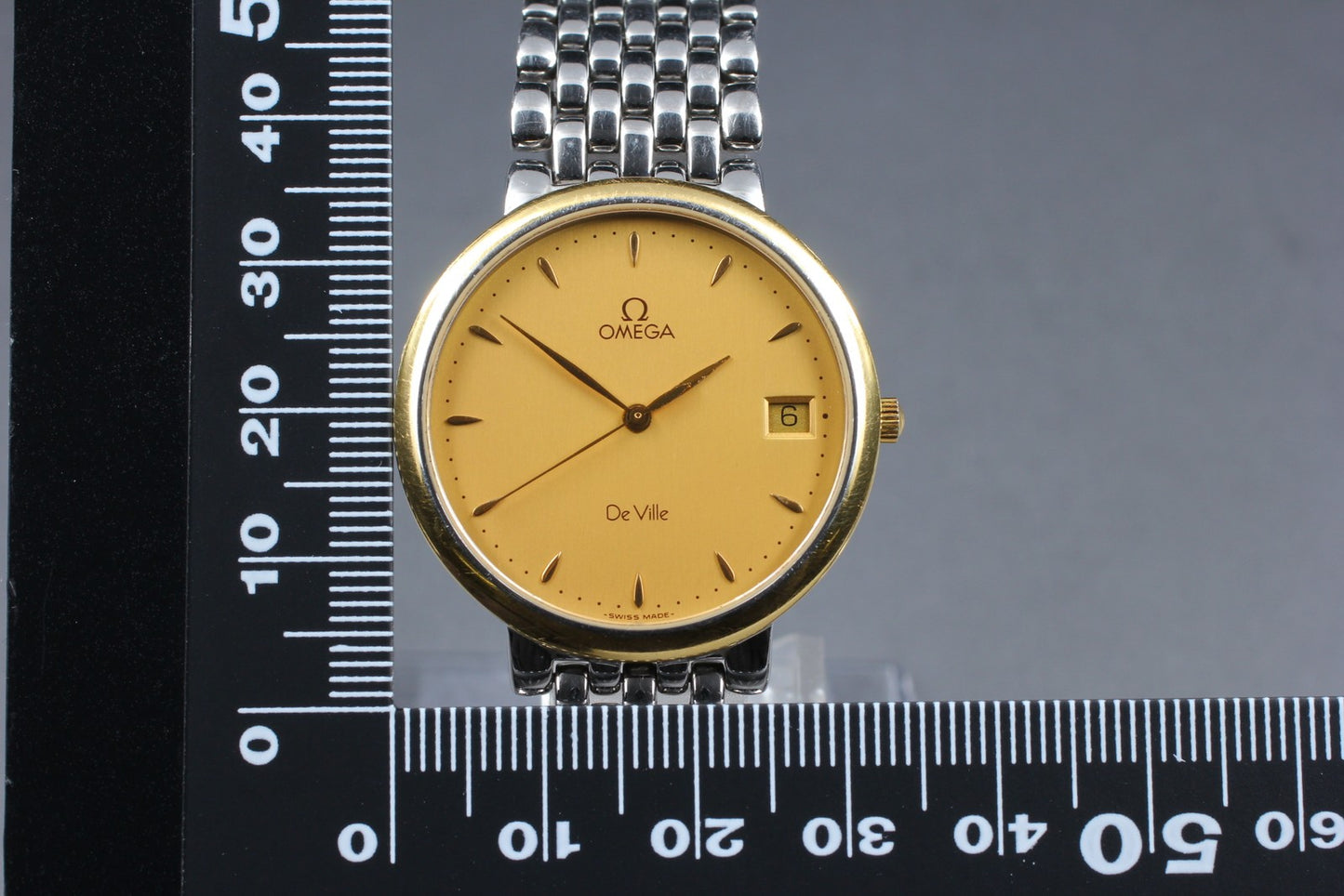 1995 [Near MINT] OMEGA De Ville 396.2432 Cal.1532 GF/SS Quartz 32mm Men's Watch