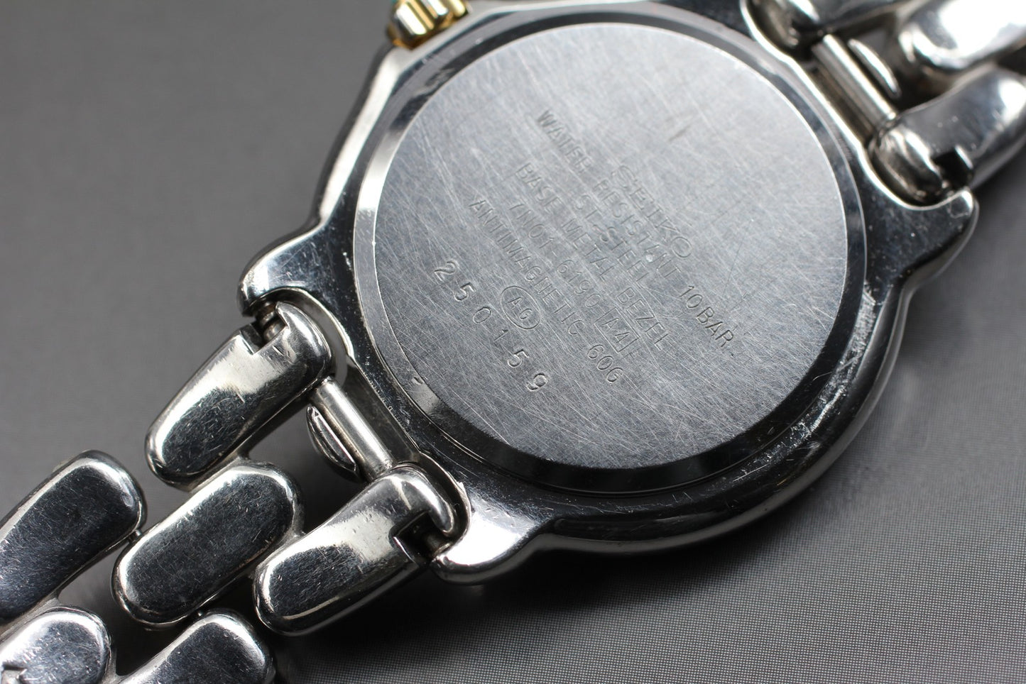 Vtg 1992 [N MINT] Seiko Presage 7N01-6190 Black Dial Two-Tone 32mm Quartz Watch