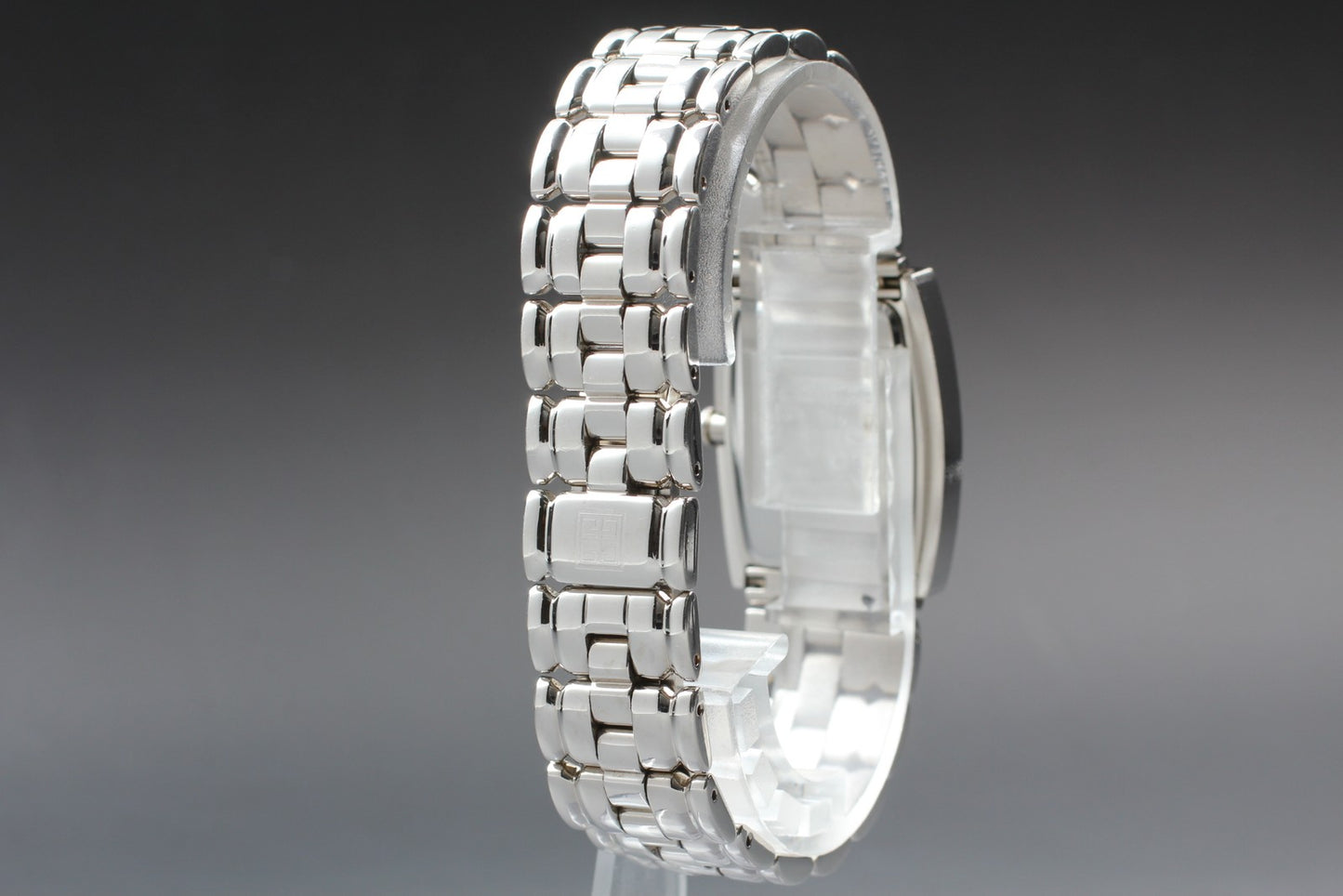 New Battery Near MINT Givenchy Square Tank Silver Quartz 24mm Men's Watch JAPAN
