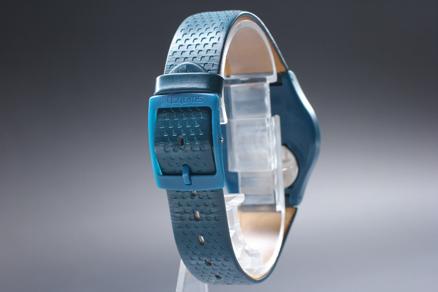 Exc+5 Swatch Blue Bottle GN719 Day Date Quartz 34mm Men's Watch