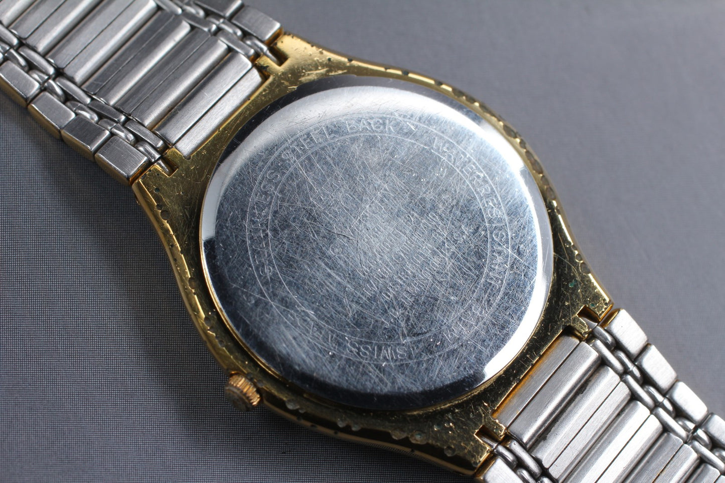 New Battery [Near MINT] Givenchy 621 White Gold Silver 32mm Quartz Men's Watch