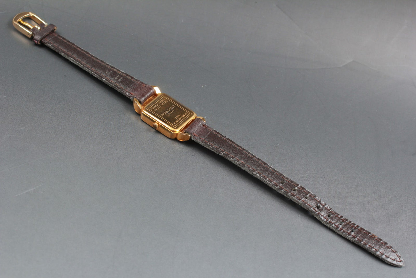 New Battery [Exc+5] Nina Ricci D950 Gold Roman Dial 18mm Quartz Ladies Watch
