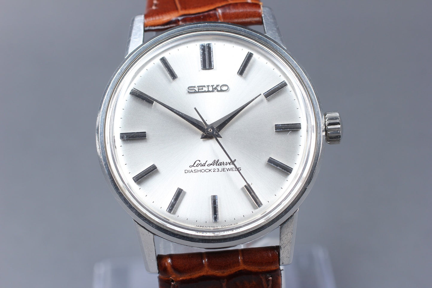 1976 Near MINT OH SEIKO Lord Marvel 5740-0010 Silver Seahorse Manual Men's Watch