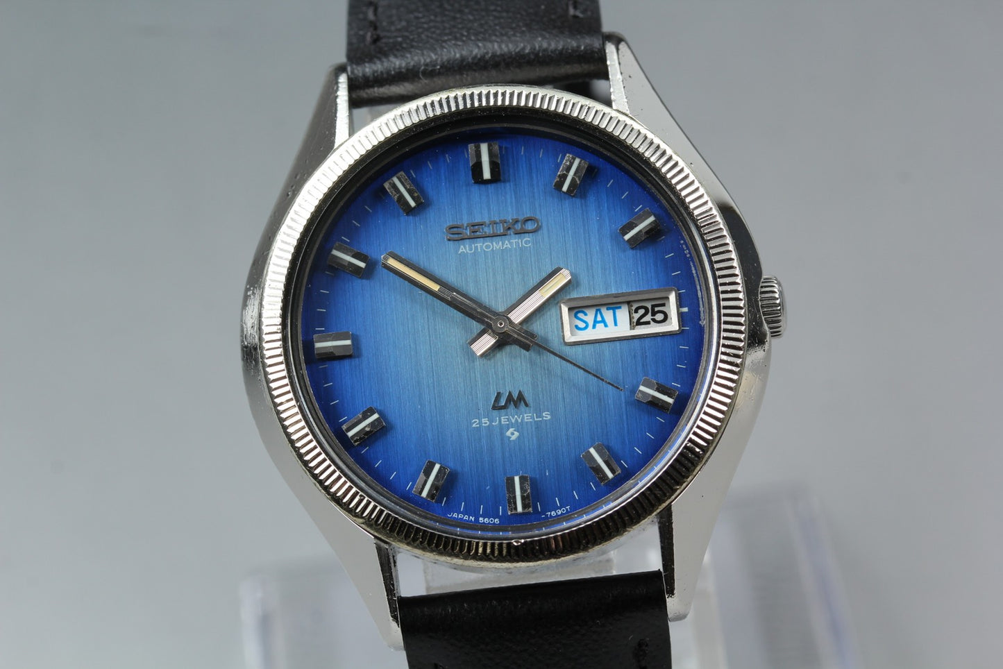 Serviced 1974 [Near MINT] Seiko Lord Matic 5606-7330 Blue Auto 36mm Men's Watch