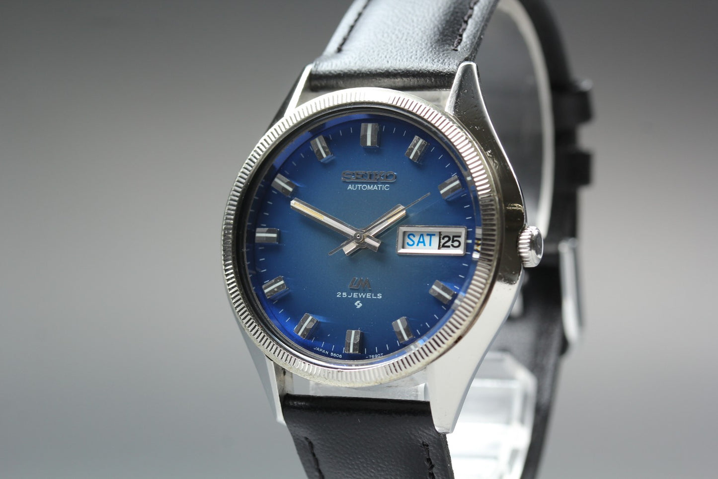 Serviced 1974 [Near MINT] Seiko Lord Matic 5606-7330 Blue Auto 36mm Men's Watch
