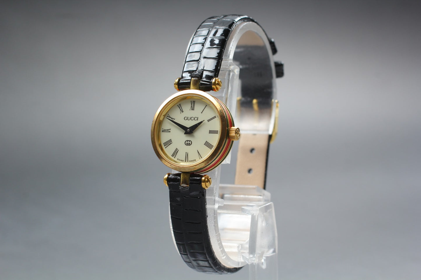 Exc+5 w/ Box Gucci 2000L White Roman Dial Sherry Line 21mm Quartz Ladies Watch