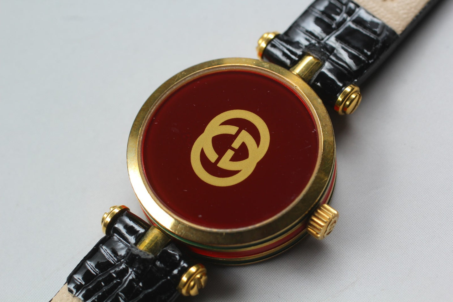 Exc+5 w/ Box Gucci 2000L White Roman Dial Sherry Line 21mm Quartz Ladies Watch