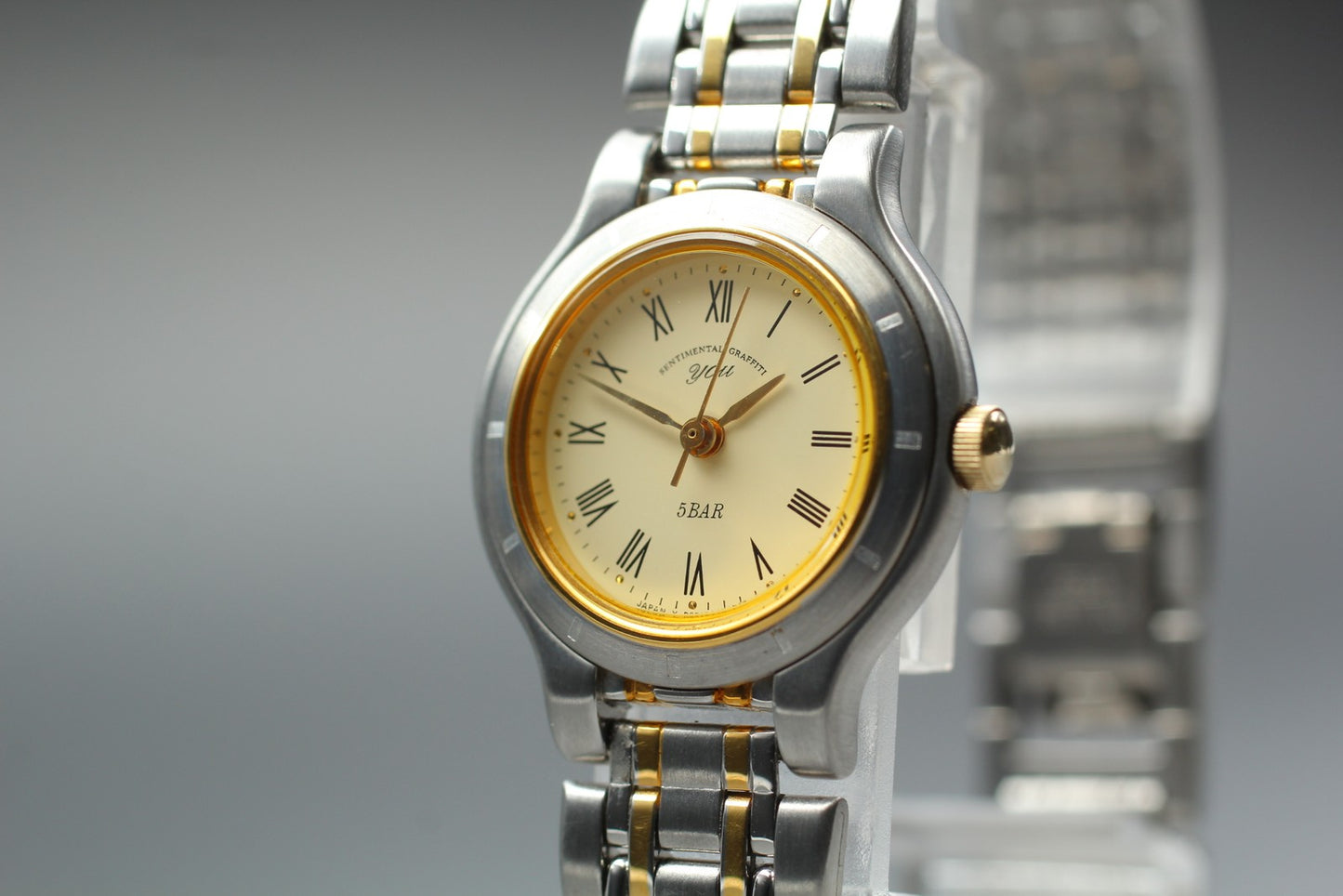 Near MINT w/ Tag* ORIENT D8512T70-L74 Two-tone 23mm Quartz Ladies Watch JAPAN
