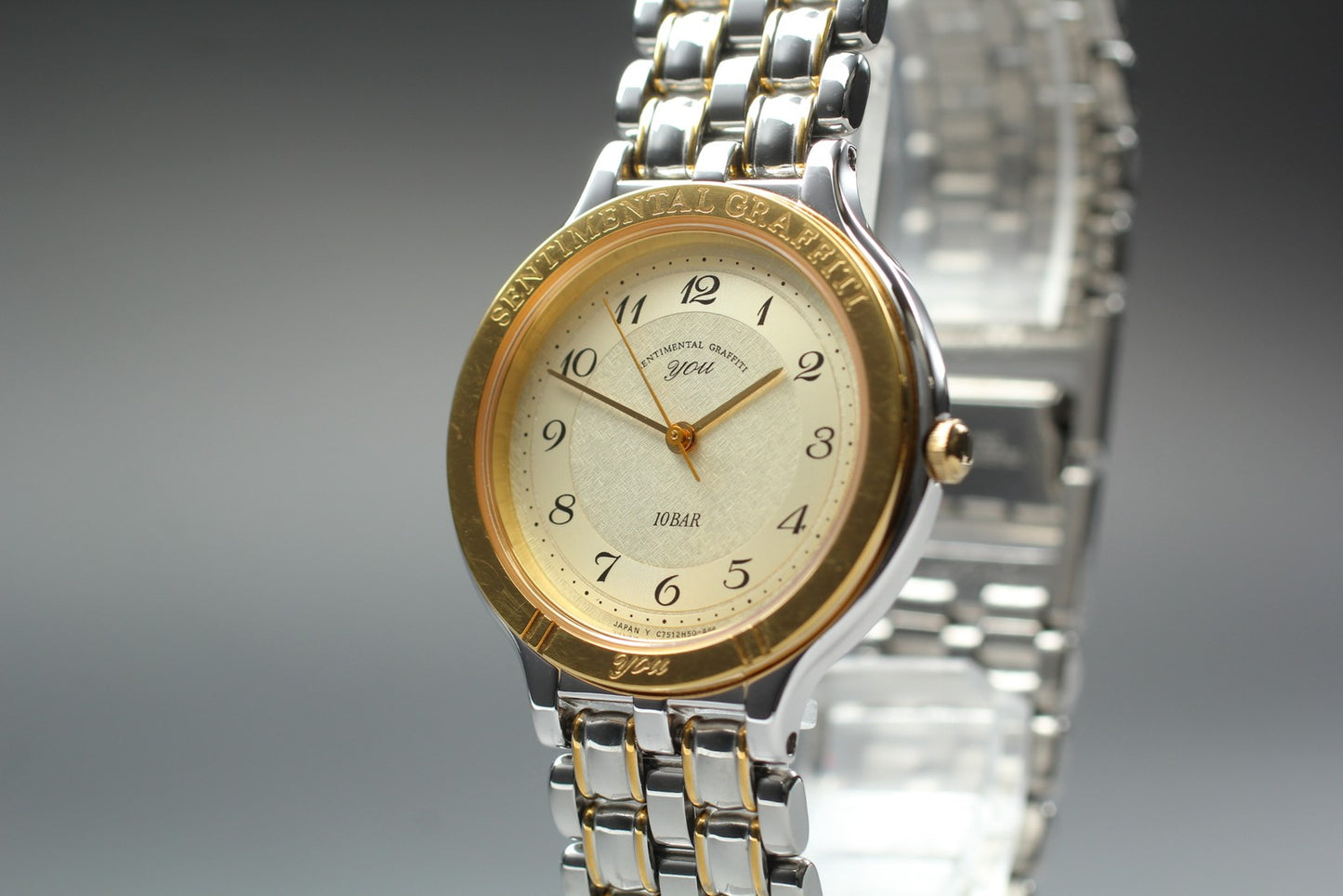 Nos [N MINT / Tag] ORIENT You C752H5-00 Gold Two-tone Qz 32mm Men's Watch 20.5cm