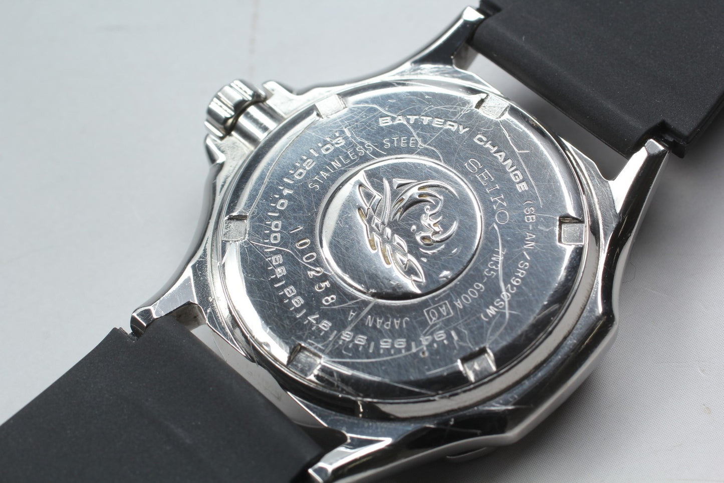 Vintage 1991 [Exc+5] SEIKO 7N35-600A Scuba 200m Black Quartz 40mm Men's Watch