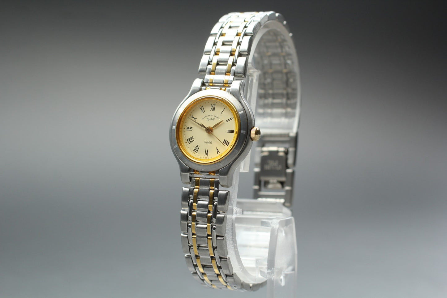 Near MINT w/ Tag* ORIENT D8512T70-L74 Two-tone 23mm Quartz Ladies Watch JAPAN