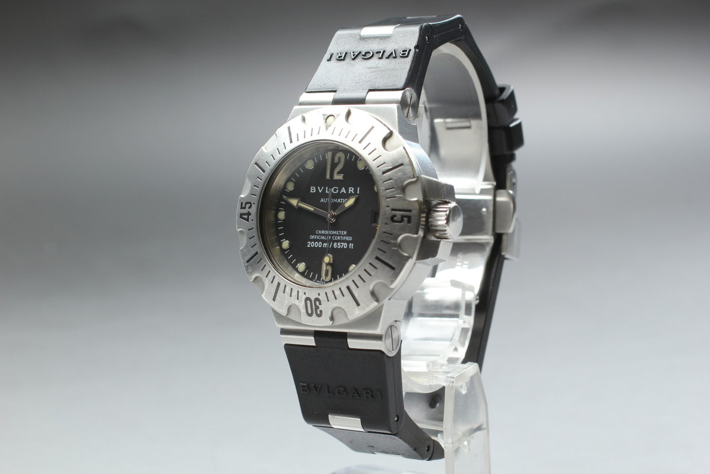 Exc+5 BVLGARI Diagono Scuba SD42S 2000m Auto 42mm Pro Diver Men's Watch JAPAN