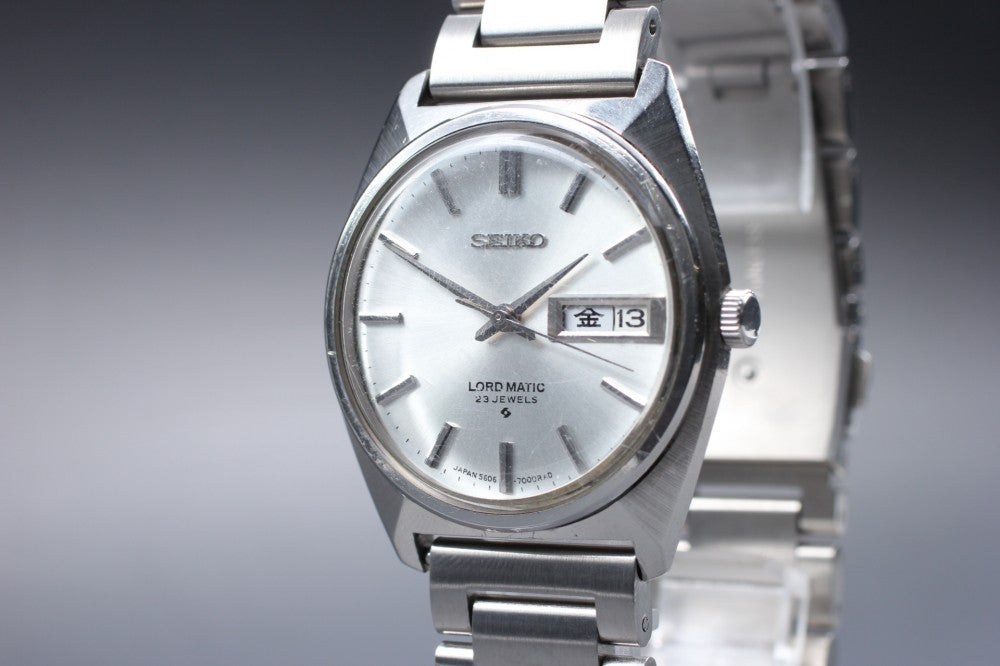 SEIKO Lord Matic 5606-7000 Silver Auto 35mm Men's Watch 1968
