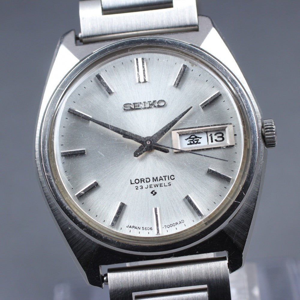 SEIKO Lord Matic 5606-7000 Silver Auto 35mm Men's Watch 1968