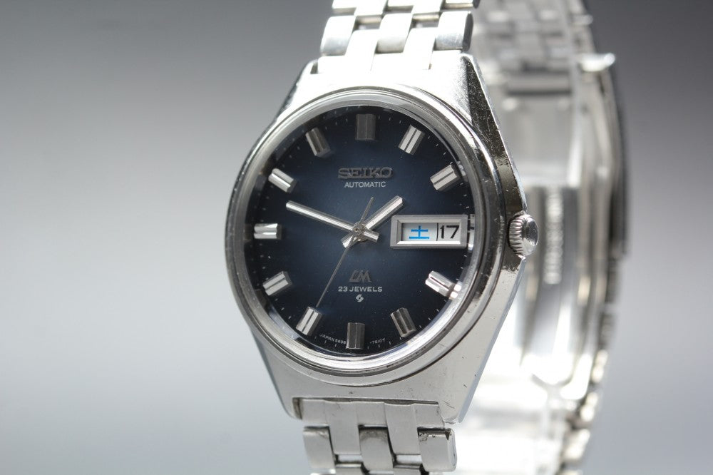 Near MINT SEIKO Lord Matic 5606-7260 Blue Auto 36mm Men's Watch 1970