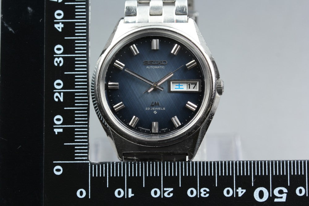 Near MINT SEIKO Lord Matic 5606-7260 Blue Auto 36mm Men's Watch 1970