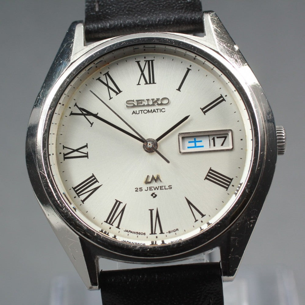 Near MINT SEIKO Lord Matic 5606-8031 White Auto 37mm Men's Watch 1975