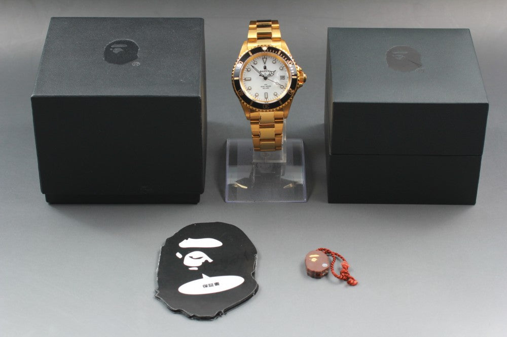 Near MINT A BATHING APE Bapex T001 White Auto 41mm Men's Watch