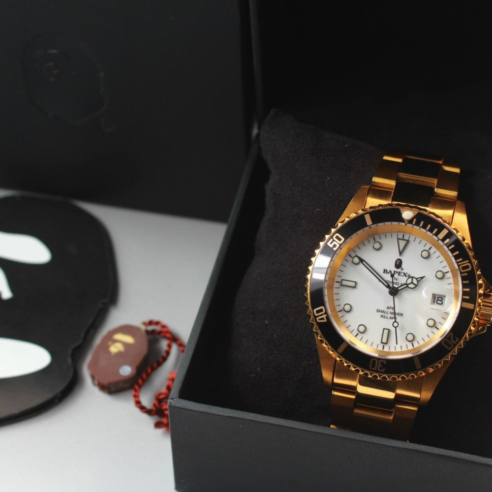 Near MINT A BATHING APE Bapex T001 White Auto 41mm Men's Watch