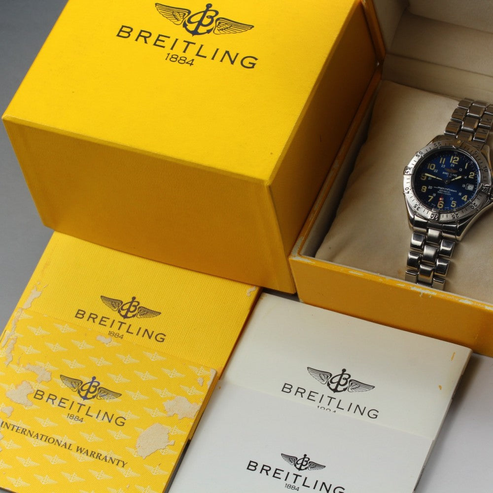 Near MINT BREITLING Superocean A17040 Blue Auto 42mm Men's Watch