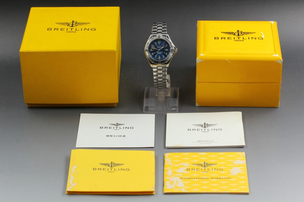 Near MINT BREITLING Superocean A17040 Blue Auto 42mm Men's Watch