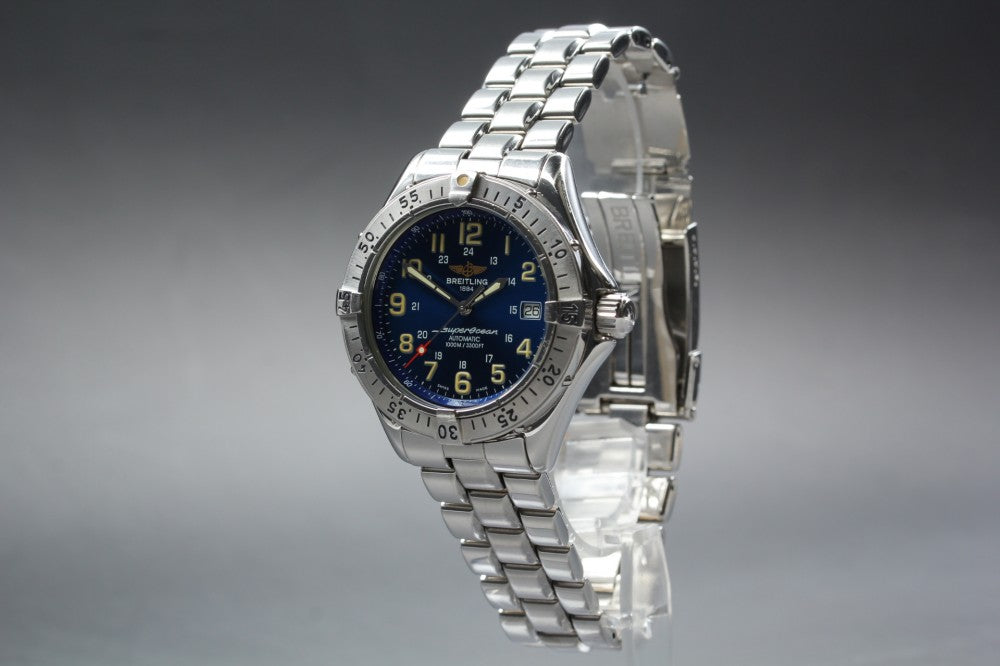 Near MINT BREITLING Superocean A17040 Blue Auto 42mm Men's Watch