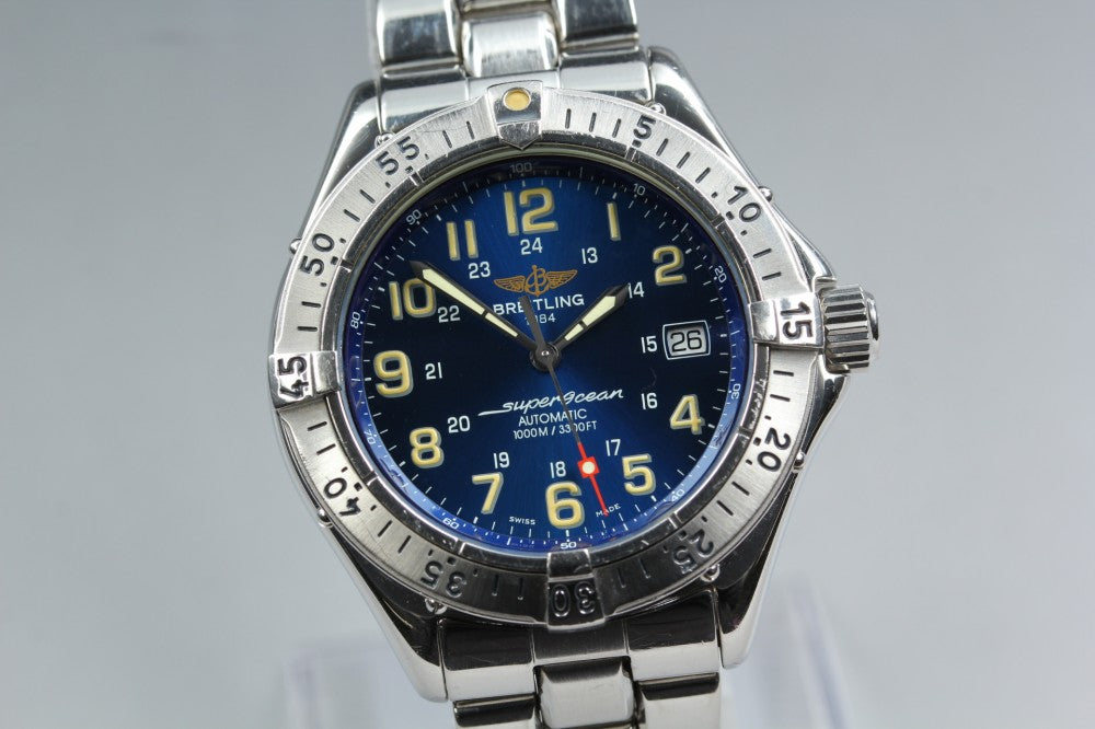 Near MINT BREITLING Superocean A17040 Blue Auto 42mm Men's Watch