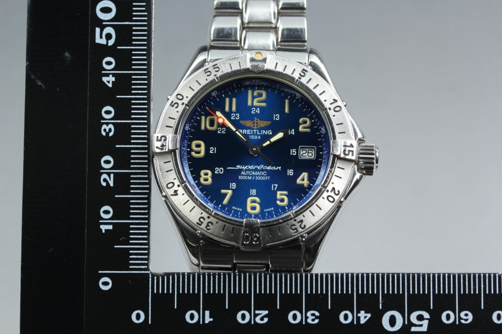 Near MINT BREITLING Superocean A17040 Blue Auto 42mm Men's Watch