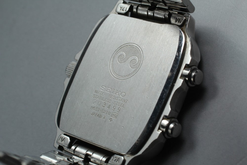 SEIKO Silver Wave H557-5270 Black Quartz 32mm Men's Watch 1982