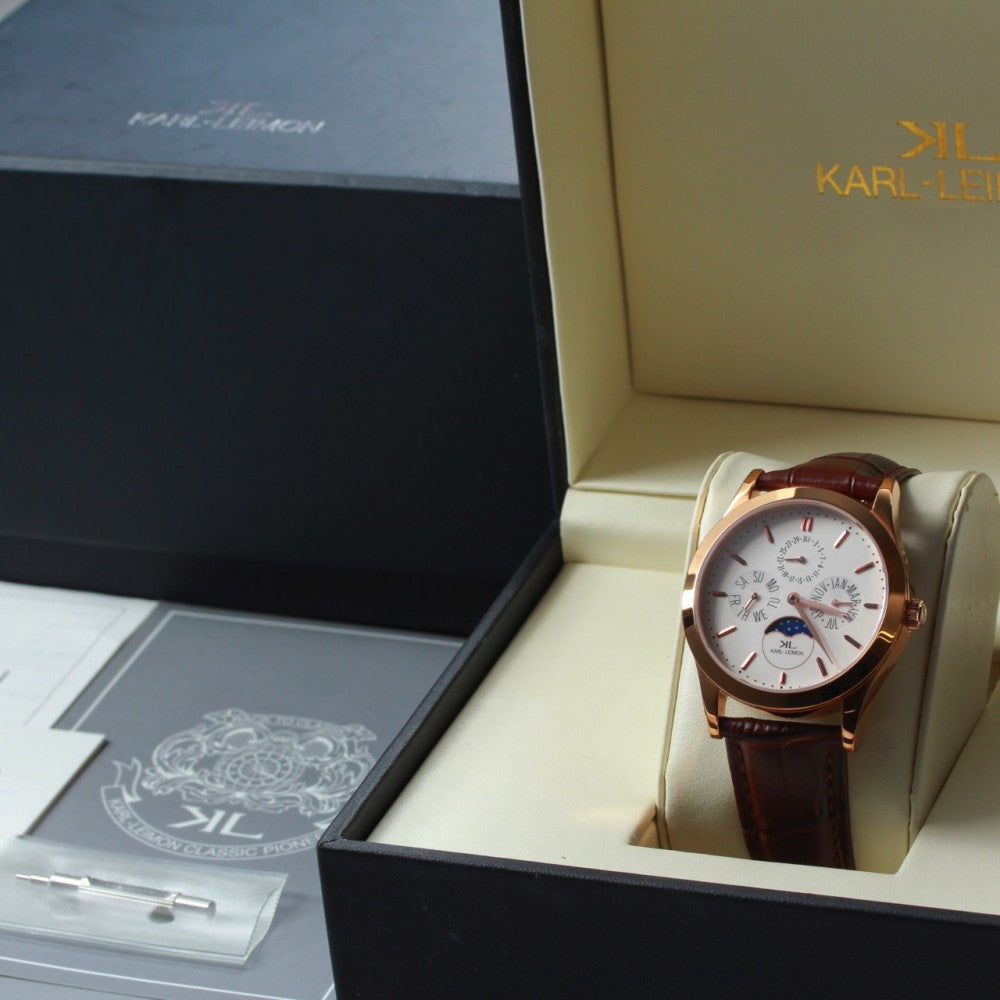 Near MINT Carleymon Classic Pioneer White Quartz 38mm Men's Watch