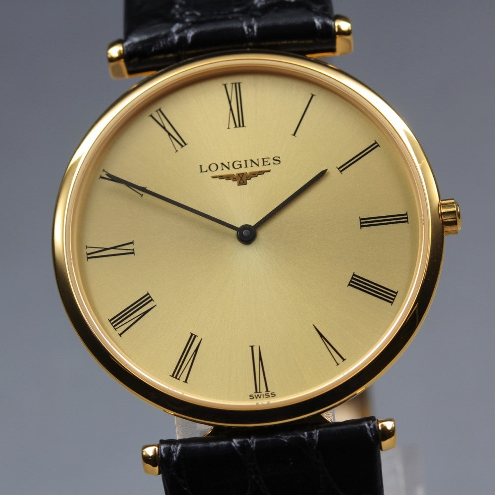 Near MINT LONGINES Grand Classic L4.709.2 Gold Quartz 33mm Men's Watch