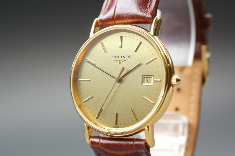 LONGINES Grand Classic L4.636.2 Date Gold Dial Quartz 33mm Men's Watch