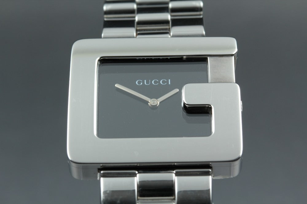 Near MINT GUCCI 3600M Black G Logo Face Quartz 31mm Men's Watch Full Set w/ Box