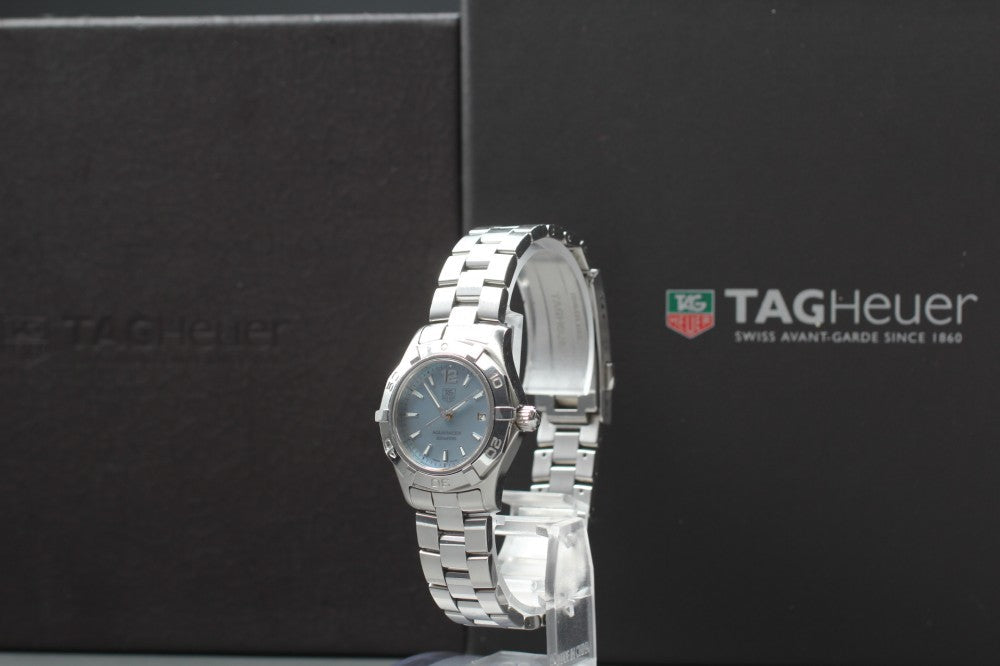 Near MINT TAG Heuer Aquaracer WAF1417 Blue Quartz 27.5mm Ladies Watch