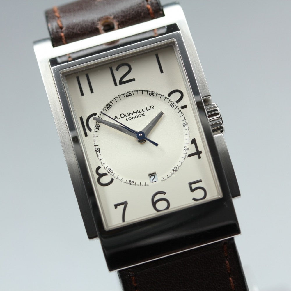 Near MINT Dunhill Rectangle 8052 White Quartz 27mm Men's Watch