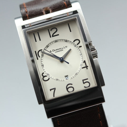 Near MINT Dunhill Rectangle 8052 White Quartz 27mm Men's Watch