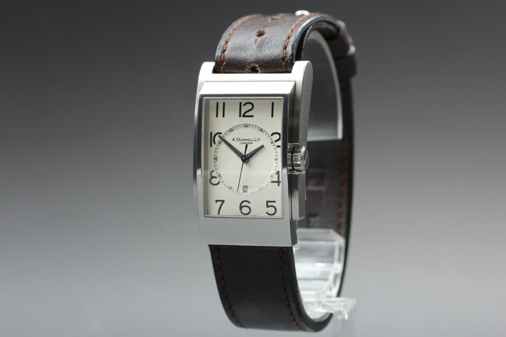 Near MINT Dunhill Rectangle 8052 White Quartz 27mm Men's Watch