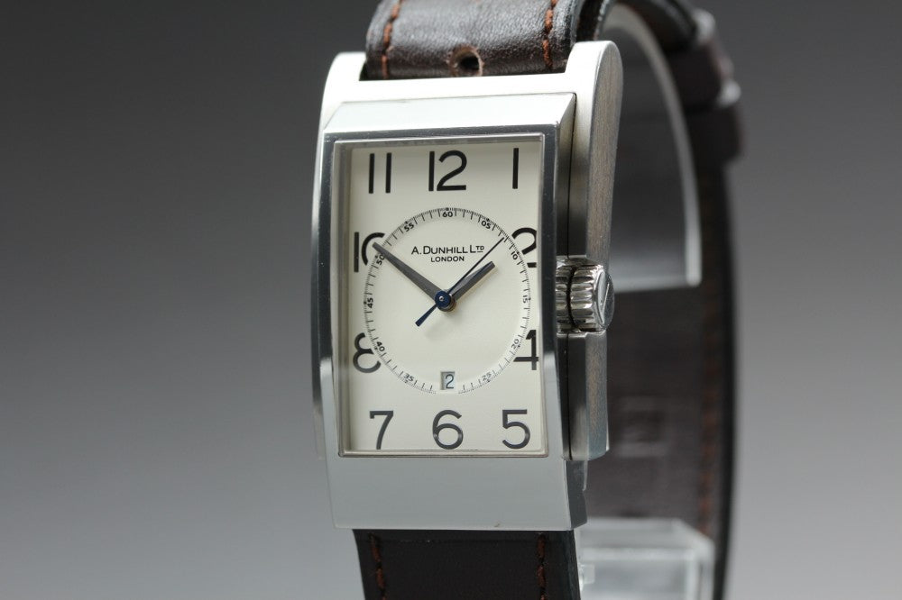 Near MINT Dunhill Rectangle 8052 White Quartz 27mm Men's Watch