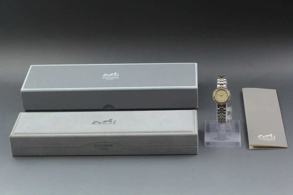 Near MINT HERMES Olympia Gold Quartz 24mm Ladies Watch
